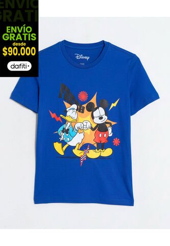 Camiseta  Infantil Niño Manga Corta Cuello Redondo Color Azul Marca Ostu #80090323 Ostu