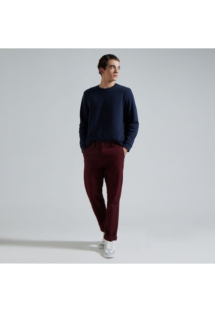 Pantalon Para Hombre Chino Color Vino Marca Ostu #60070245