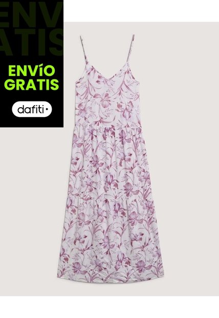 Vestido  Para Mujer M/Sisa Largo Color Lila Marca Ostu #40170381