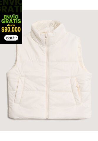 Chaleco  Para Mujer Acolchado Color Crema Marca Ostu #40250032 Ostu