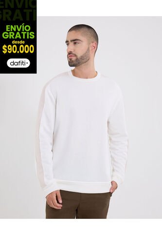 Buzo  Para Hombre Cuello Redondo Color Crema Marca Ostu #60060604 Ostu