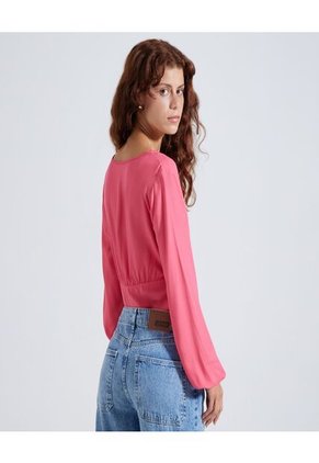 Blusa Para Mujer Manga Larga Color Rosado  Marca Ostu #40120814