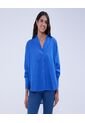 Blusa Para Mujer Manga Larga Color Azul  Marca Ostu #40120992 de Ostu