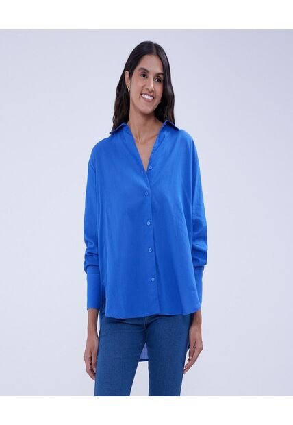 Blusa Para Mujer Manga Larga Color Azul  Marca Ostu #40120992