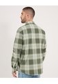 Camisa  Para Hombre Manga Larga Sin Bolsillo Cuello Casual M Color Verde Marca Ostu #60010872 de Ostu