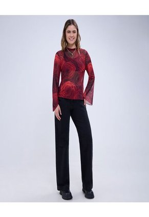 Camiseta Para Mujer Manga Larga Color Rojo Marca Ostu #40092264