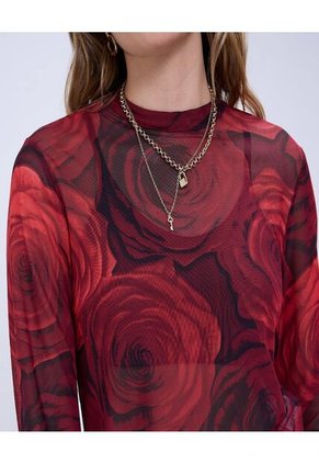 Camiseta Para Mujer Manga Larga Color Rojo Marca Ostu #40092264