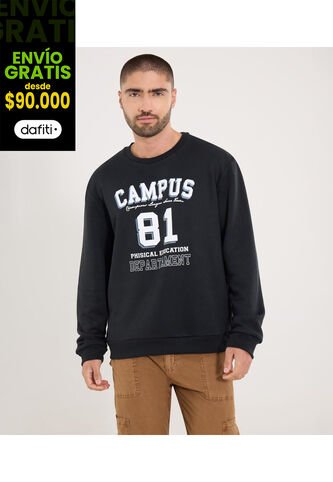 Buzo Para Hombre Cuello Redondo Color Negro Marca Ostu #60060602 Ostu