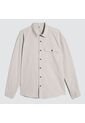 Camisa Para Hombre Manga Larga Con Bolsillo Color Beige Marca Ostu #60010763 de Ostu