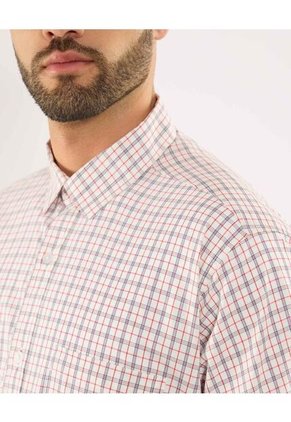 Camisa Para Hombre Manga Corta Con Bolsillo Cuello Casual M Color Crema Marca Ostu #60010852