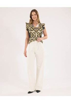 Blusa Para Mujer Manga Sisa Color Blanco Marca Ostu #40120489
