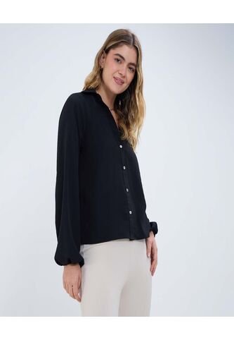 Camisa Para Mujer Manga Larga Color Negro Marca Ostu #40010275 Ostu