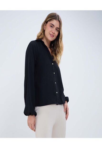 Camisa Para Mujer Manga Larga Color Negro Marca Ostu #40010275