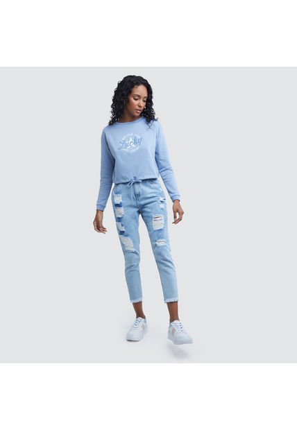 Jean Para Mujer Mom Color Azul  Marca Ostu #40160215