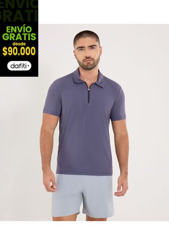 Polo Para Hombre Cuello Maquina Sin Bolsillo Color Morado Marca Ostu #60110813 Ostu