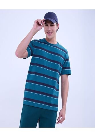 Camiseta Para Hombre Manga Corta Color Verde Oscuro Marca Ostu #60091404 Ostu