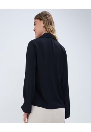 Camisa Para Mujer Manga Larga Color Negro Marca Ostu #40010275