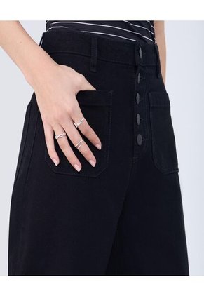 Jean Para Mujer Wide-Leg Color Negro Marca Ostu #40160494