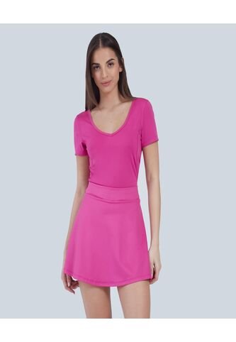 Crop Top Para Mujer Manga Corta Color Rosado  Marca Ostu #40091751 Ostu