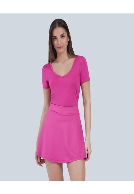 Crop Top Para Mujer Manga Corta Color Rosado  Marca Ostu #40091751