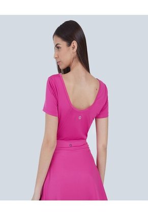 Crop Top Para Mujer Manga Corta Color Rosado  Marca Ostu #40091751