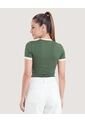 Camiseta Slim Brasil 2026  Para Mujer Verde Ostu de Ostu