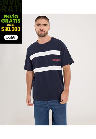 Camiseta Para Hombre Manga Corta Cuello Redondo Color Azul Marca Ostu #60091836 Ostu