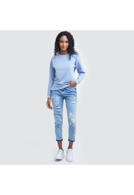 Jean Para Mujer Mom Color Azul  Marca Ostu #40160214