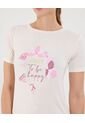 Camiseta Para Mujer Manga Corta Color Crema Marca Ostu #40092283 de Ostu