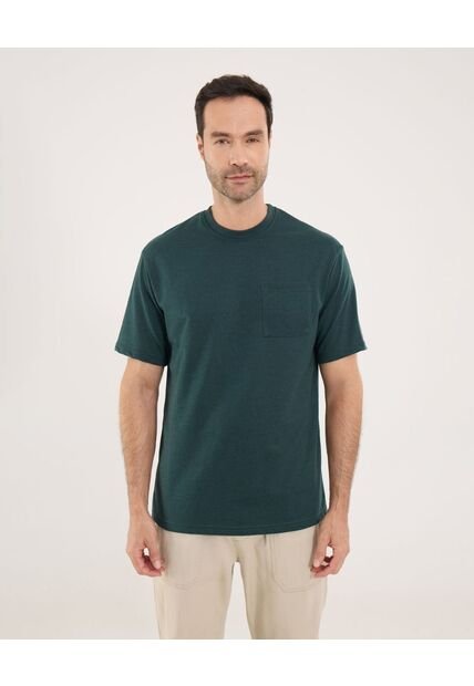 Camiseta Para Hombre Manga Corta Color Verde Oscuro Marca Ostu #60091410