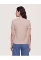 Camiseta Puff Sleeve Charm  Para Mujer Beige Ostu de Ostu