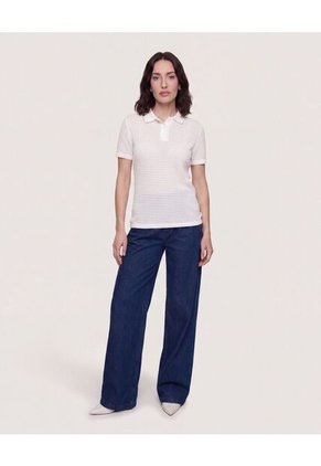 Polo Textura Classic Fit Para Mujer Crudo Ostu