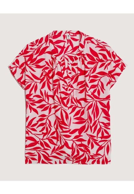 Blusa Escote En V  Para Mujer Rojo Ostu