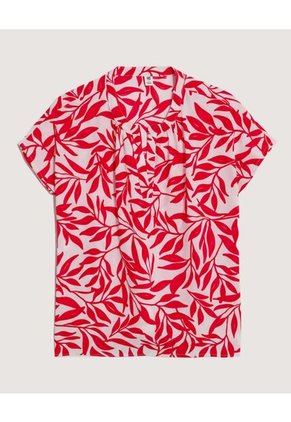 Blusa Escote En V Para Mujer Rojo Ostu