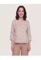 Blusa Basica Manga ¾  Para Mujer Café Ostu de Ostu