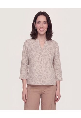 Blusa Basica Manga ¾  Para Mujer Café Ostu Ostu