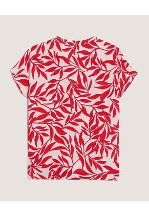 Blusa Escote En V Para Mujer Rojo Ostu