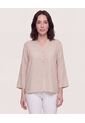 Blusa Basica Manga ¾  Para Mujer Café Ostu de Ostu