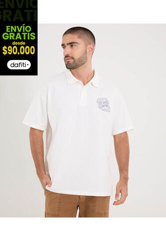 Polo Para Hombre Cuello Tejido Sin Bolsillo Color Crema Marca Ostu #60110818 Ostu