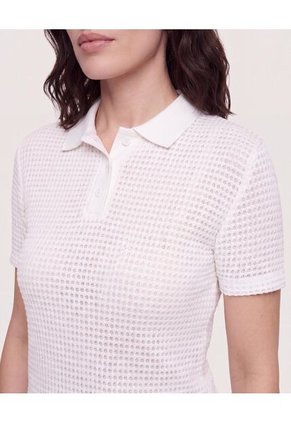 Polo Textura Classic Fit Para Mujer Crudo Ostu