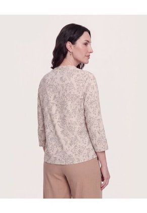 Blusa Basica Manga ¾ Para Mujer Café Ostu