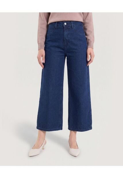 Jean Culotte Wide Flow  Para Mujer Azul Ostu