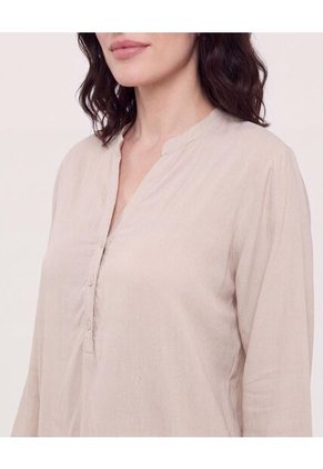 Blusa Basica Manga ¾  Para Mujer Café Ostu