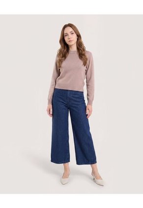 Jean Culotte Wide Flow Para Mujer Azul Ostu