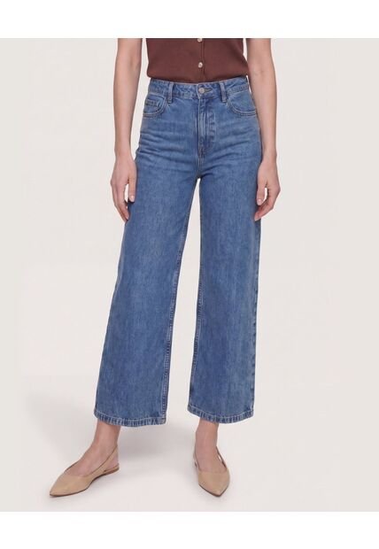 Jean Culotte Easy Fit  Para Mujer Azul Ostu