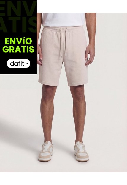 Bermuda  Para Hombre Jogger Corto Color Beige Marca Ostu #60100516