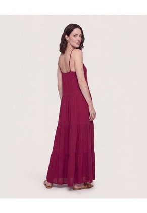 Vestido Largo  Para Mujer Vino Ostu