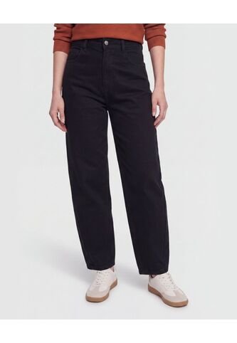 Jean Barrel Dark Shape  Para Mujer Negro Ostu Ostu