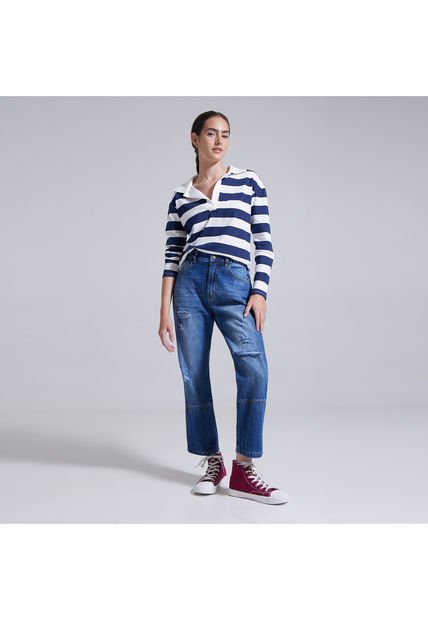 Jean Para Mujer Straight Color Azul  Marca Ostu #40160335