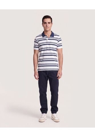 Polo Cuello Tejido A Rayas  Para Hombre Azul Ostu Ostu